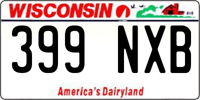 WI license plate 399NXB