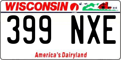WI license plate 399NXE