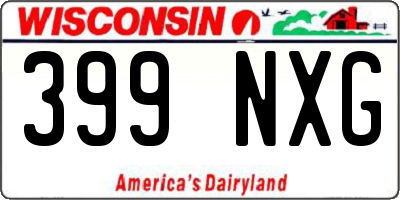 WI license plate 399NXG