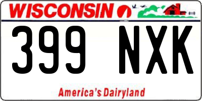 WI license plate 399NXK