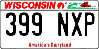 WI license plate 399NXP
