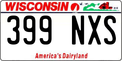 WI license plate 399NXS