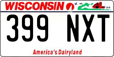 WI license plate 399NXT