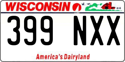 WI license plate 399NXX
