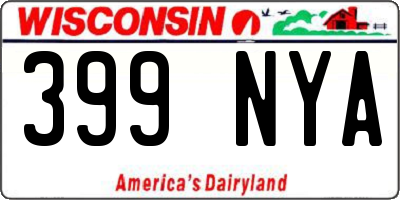 WI license plate 399NYA
