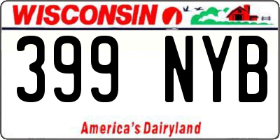 WI license plate 399NYB