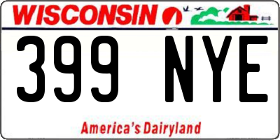 WI license plate 399NYE