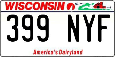 WI license plate 399NYF
