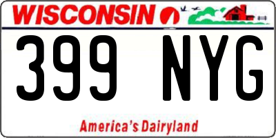 WI license plate 399NYG