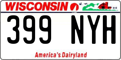 WI license plate 399NYH