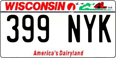 WI license plate 399NYK