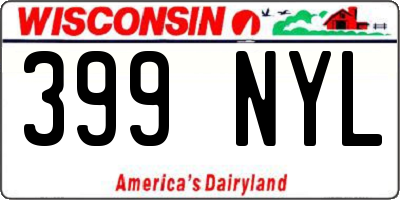 WI license plate 399NYL