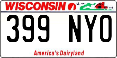 WI license plate 399NYO