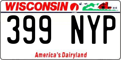 WI license plate 399NYP
