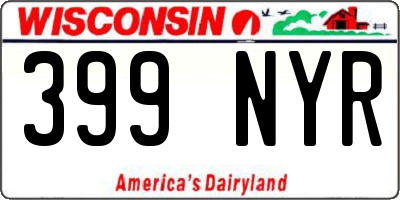 WI license plate 399NYR