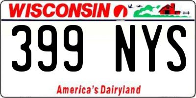 WI license plate 399NYS