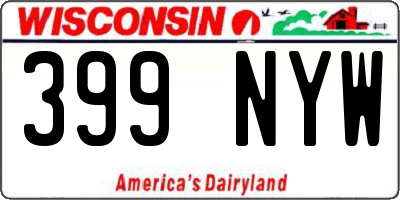 WI license plate 399NYW