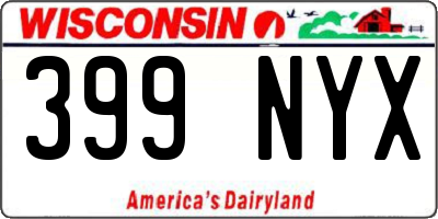 WI license plate 399NYX