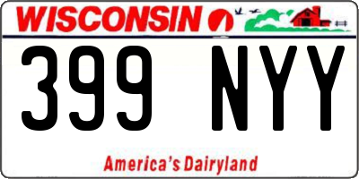 WI license plate 399NYY