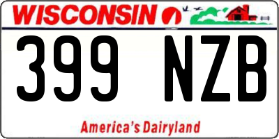 WI license plate 399NZB