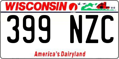 WI license plate 399NZC