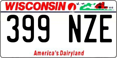 WI license plate 399NZE