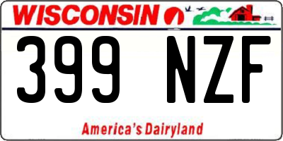 WI license plate 399NZF