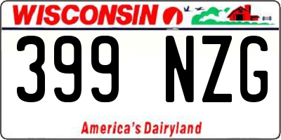 WI license plate 399NZG