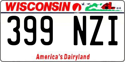WI license plate 399NZI