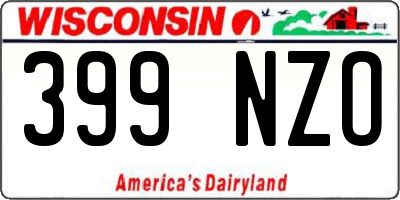 WI license plate 399NZO