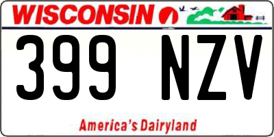 WI license plate 399NZV