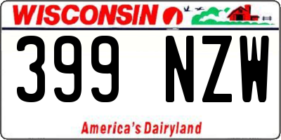 WI license plate 399NZW