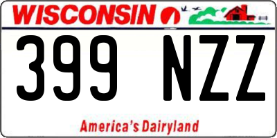 WI license plate 399NZZ