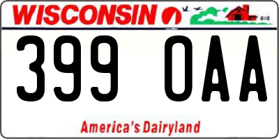 WI license plate 399OAA