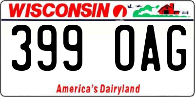 WI license plate 399OAG