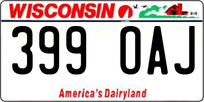 WI license plate 399OAJ