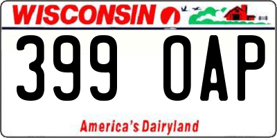 WI license plate 399OAP