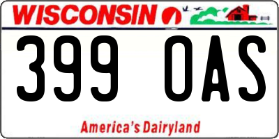 WI license plate 399OAS