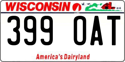 WI license plate 399OAT