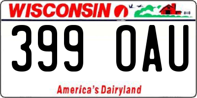 WI license plate 399OAU