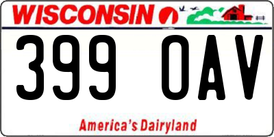WI license plate 399OAV