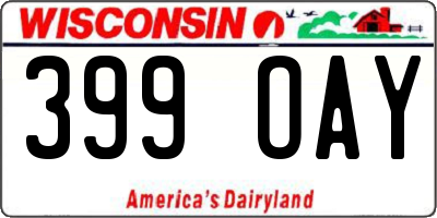 WI license plate 399OAY