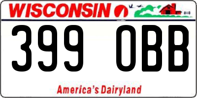 WI license plate 399OBB
