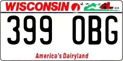 WI license plate 399OBG