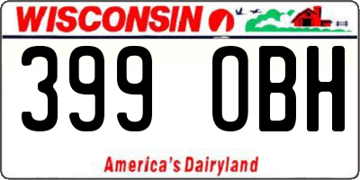 WI license plate 399OBH