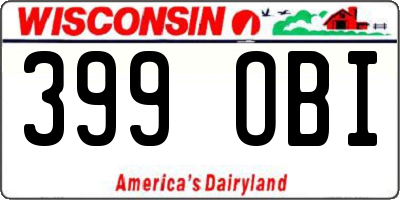 WI license plate 399OBI