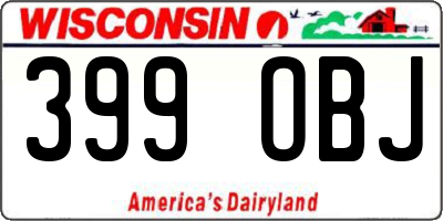 WI license plate 399OBJ