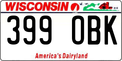 WI license plate 399OBK