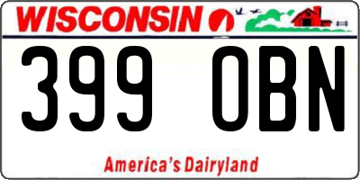 WI license plate 399OBN