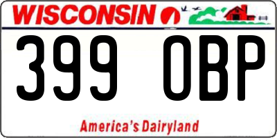 WI license plate 399OBP